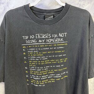 Vintage Top Heavy T Shirt Mens 2XL 25x29.5 Black Y2K 90s Funny Saying